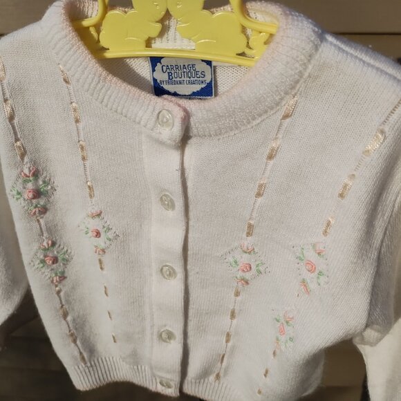 Vintage Early 90's Carriage Boutique Button Front Sweater Size 6 Months - Picture 3 of 8
